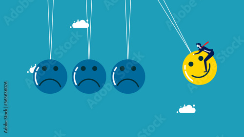 An optimistic businessman. The concept of positive emotions. vector illustration eps