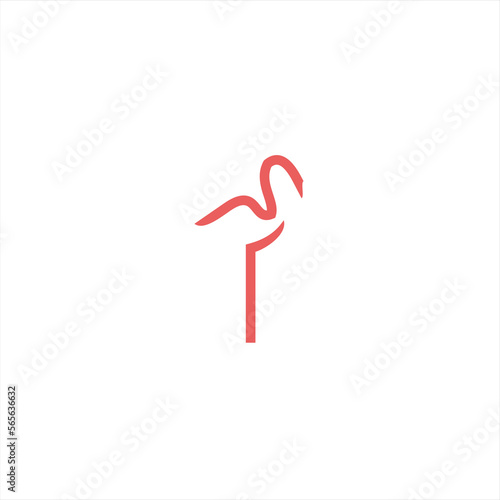 Flamingo animal logo vector design , illustration tmplate. 