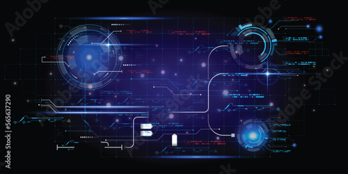 Sine wave electricity virtual reality Artificial Intelligence-based analysis Innovative HUD hologram display concept. Sci-Fi HUD, GUI, and UI. Data-filled futuristic display, high-tech screen