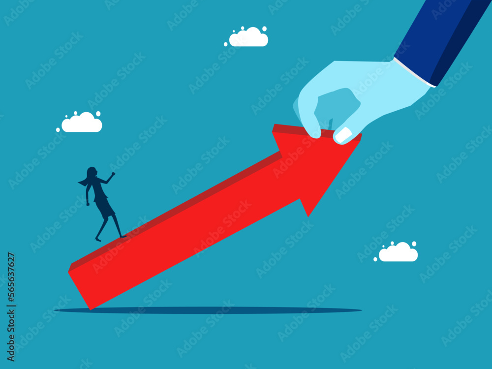 Businessman supports business growth. Adviser for growth. business concept vector