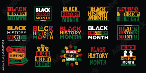 Black History Month logo. Vector illustration.