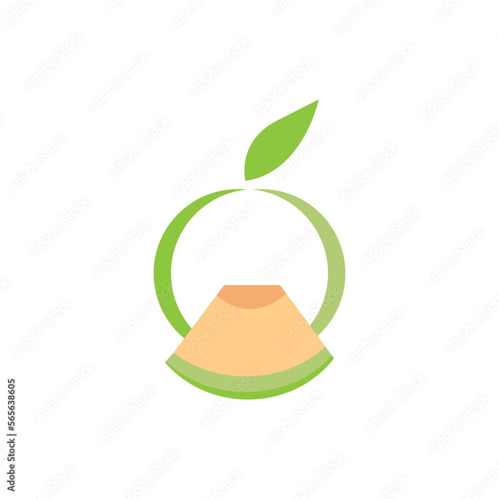 Vector flat melon template design icon illustration Vector flat melon template design icon illustration