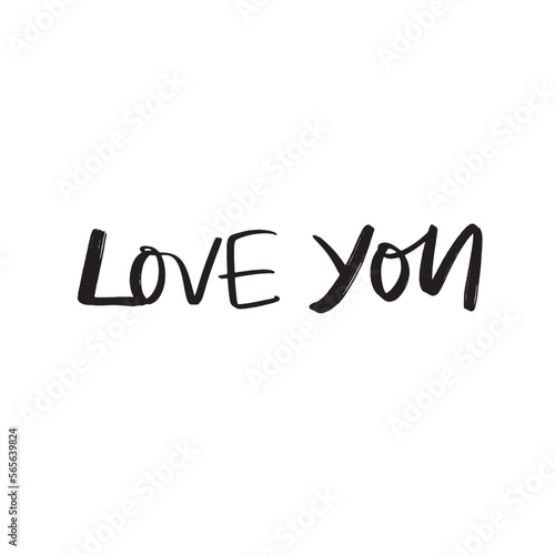 Love text vector lettering illustration. Vector illustration