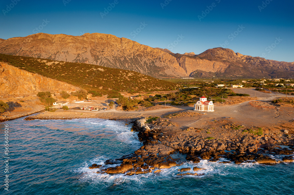 Kreta, zachód słońca Kreta, dron