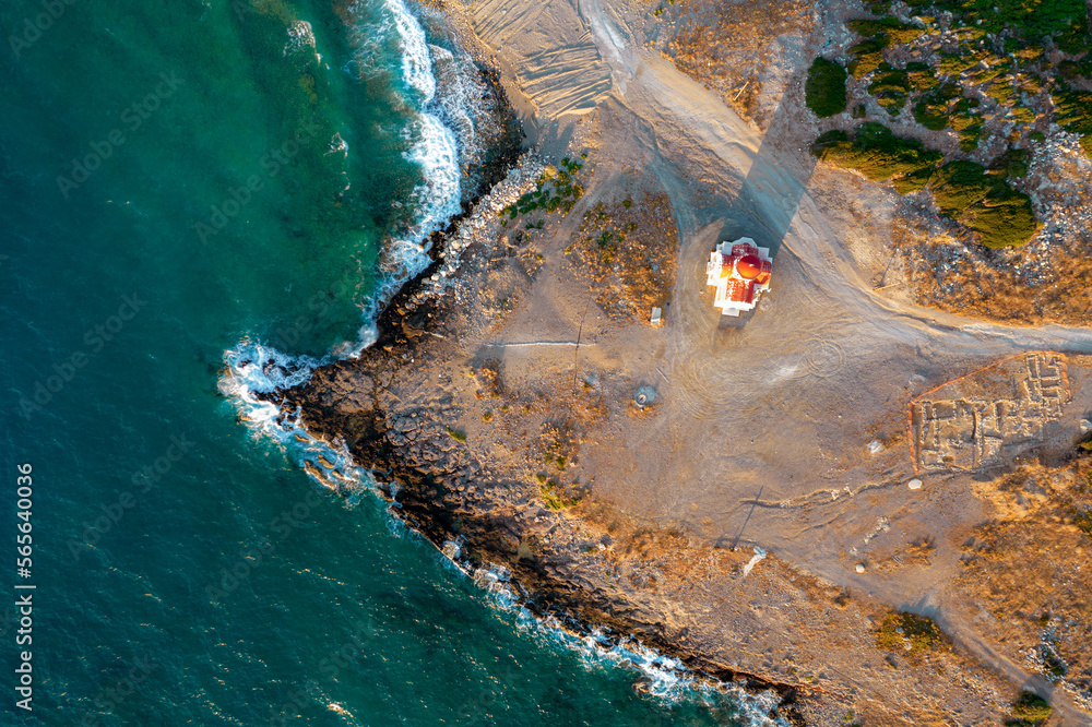 Kreta, zachód słońca Kreta, dron
