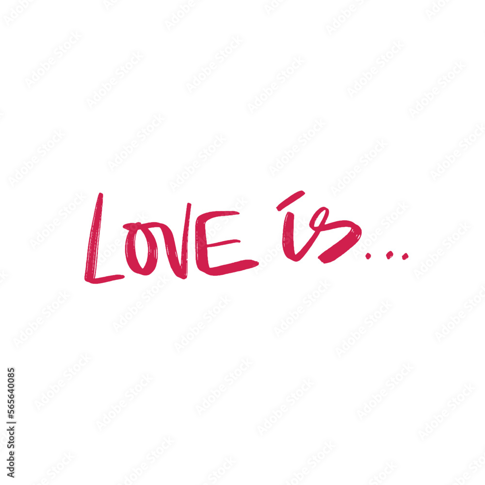 Love text vector lettering illustration. Vector illustration