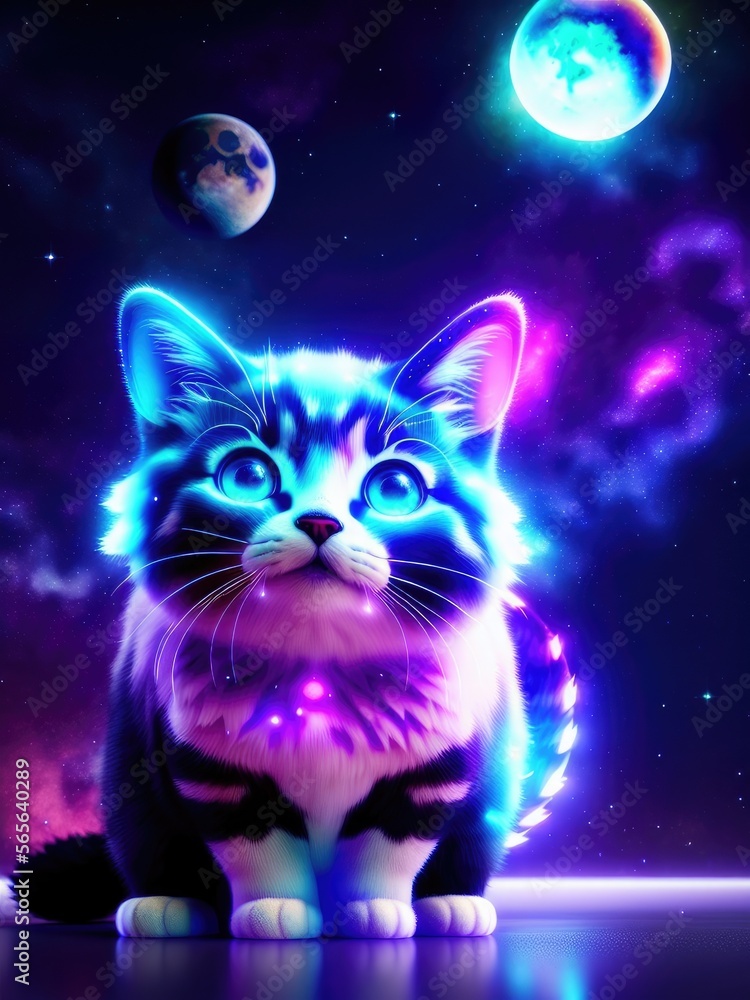 A cat in space. Space cat