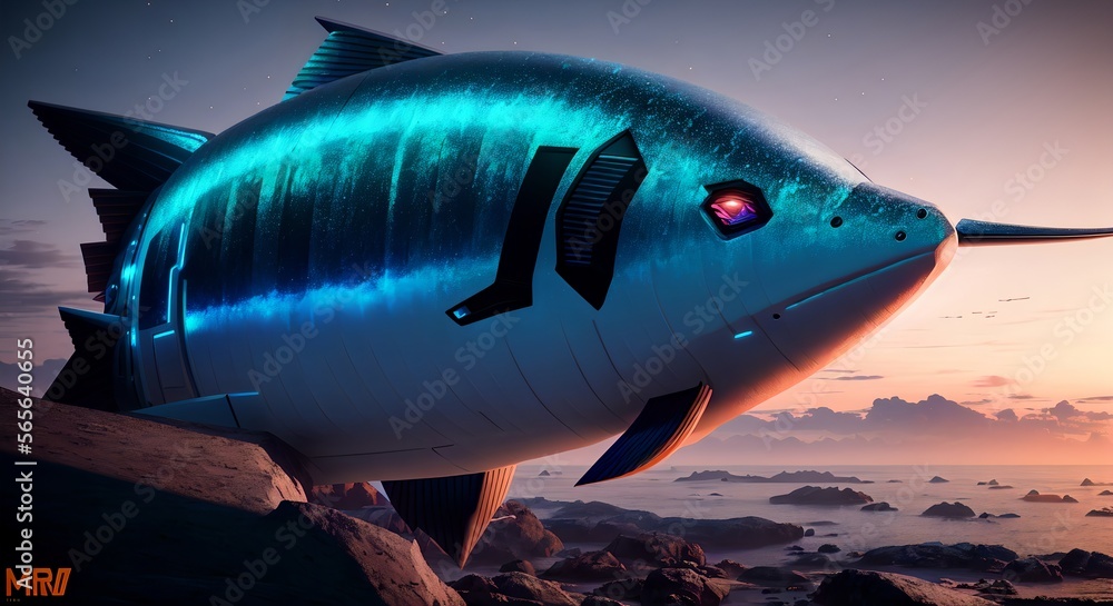 Fototapeta premium Predator's Domain: Shark Infested Waters