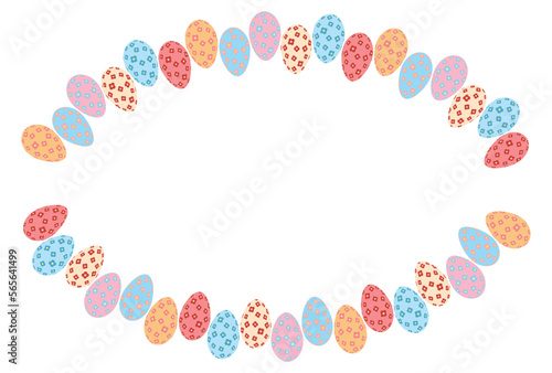 花柄のタマゴのフレーム背景素材