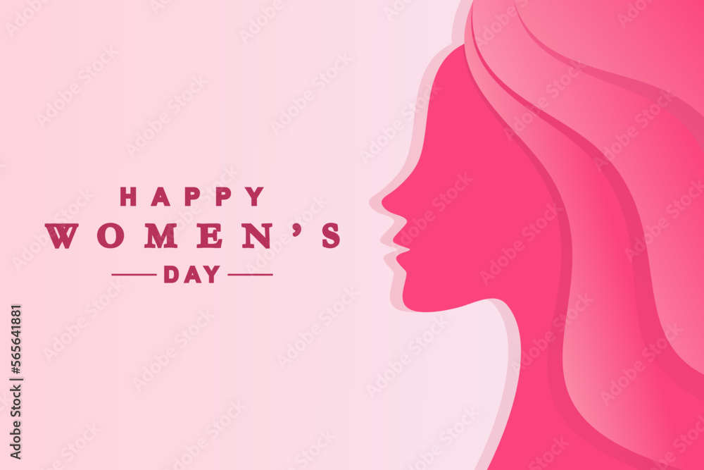 International womens day banner vector template.