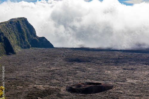 Reunion Island - Piton de la Fournaise volcano : L'enclos Fouque (enclosure) with the Formica Leo crater photo