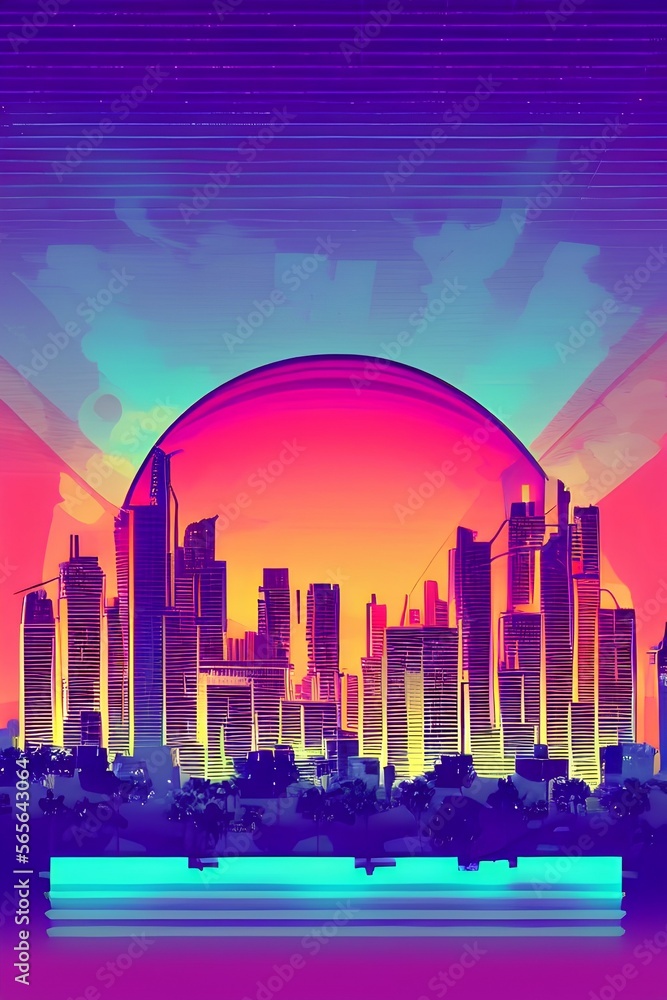 Fototapeta premium render, abstract neon background with red blue laser rays - generative ai