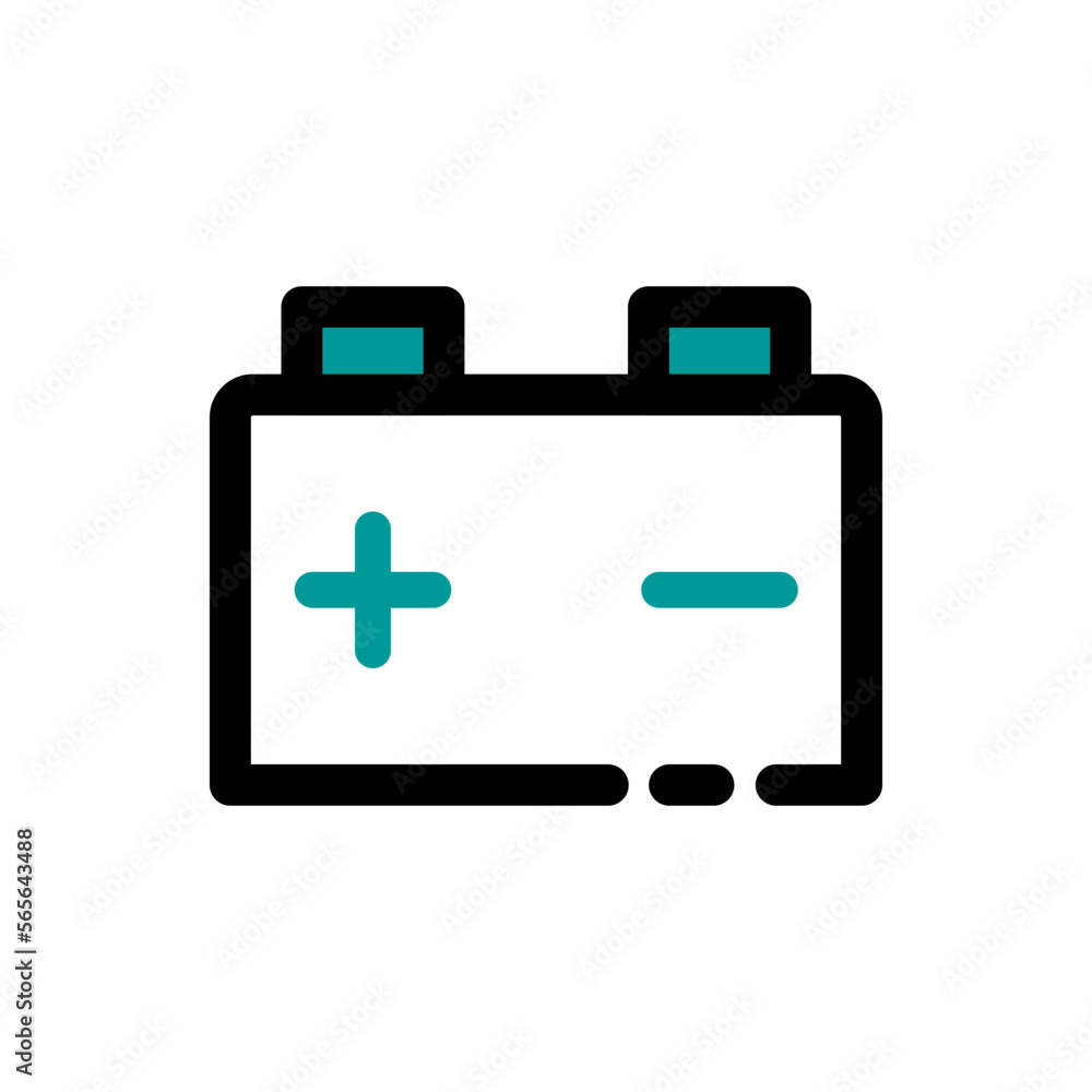 Car Battery vector icon. Accumulator energy power and electricity accumulator. Turquoise color. Car Battery vector icon. Accumulator energy power and electricity accumulator. Turquoise color.