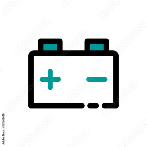 Car Battery vector icon. Accumulator energy power and electricity accumulator. Turquoise color.