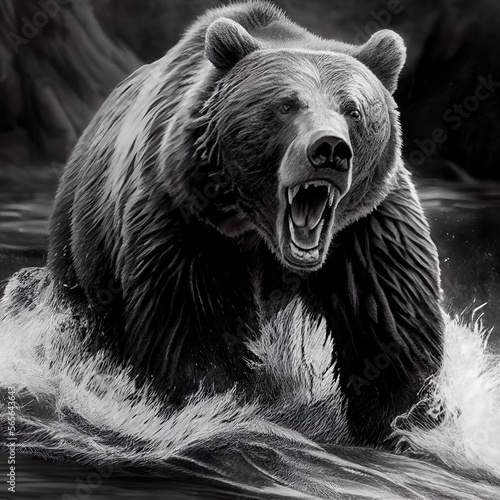 Grizzlybear in Black and White