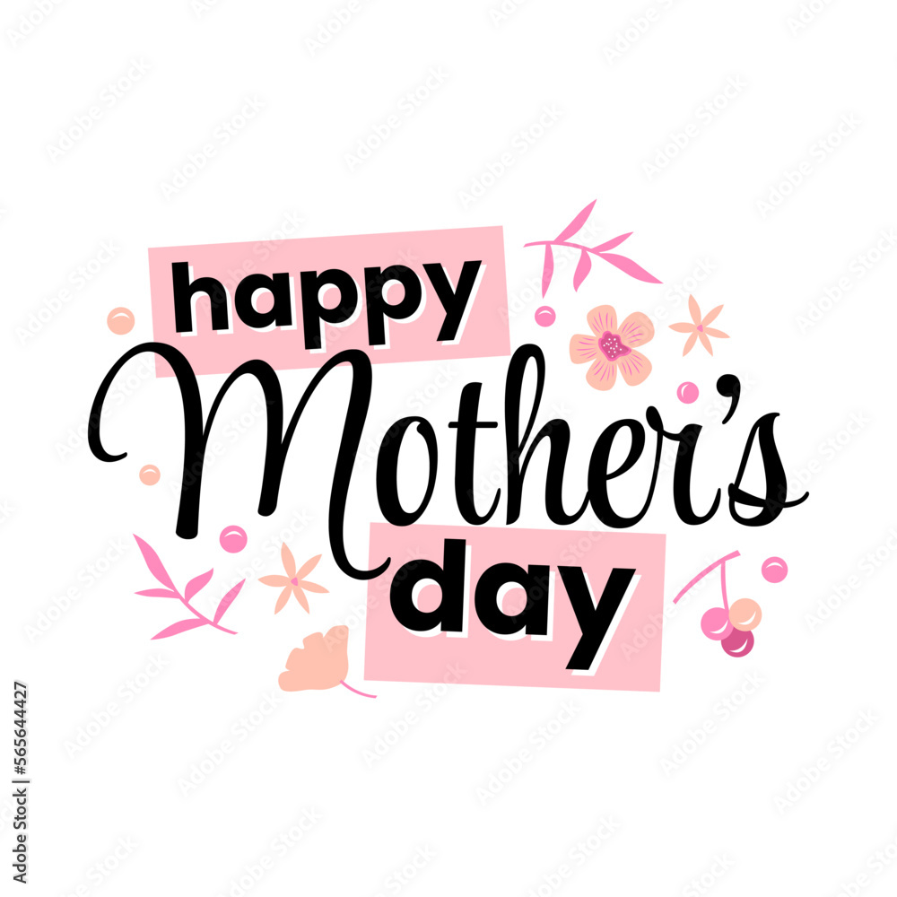 Happy mothers day greeting banner template design vector