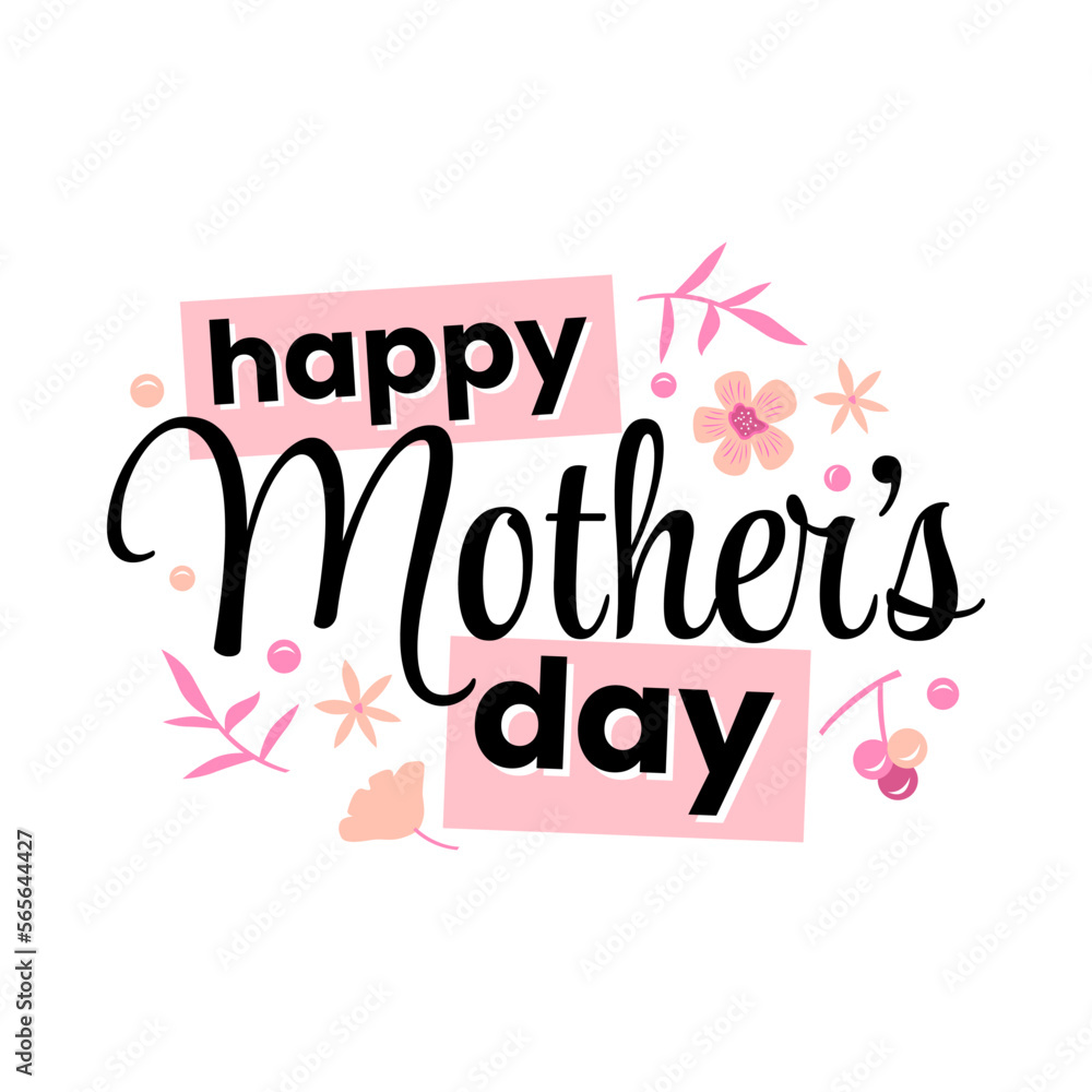 Obraz premium Happy mothers day greeting banner template design vector
