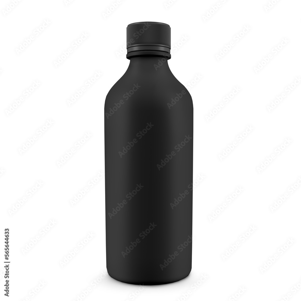 Black bottle transparent mockup