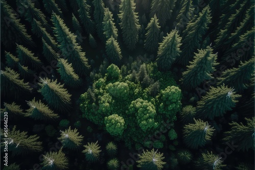 Forest aerial view