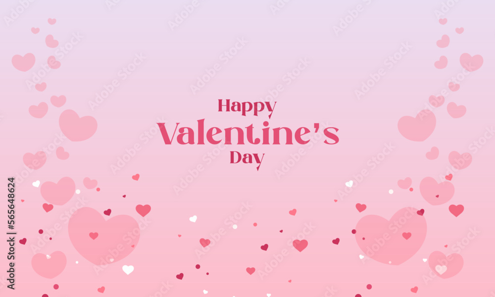 Valentine's Day Vector Background with Beautiful Hearts