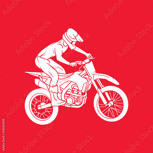Illustration Hand drawing dirt bike vector design
