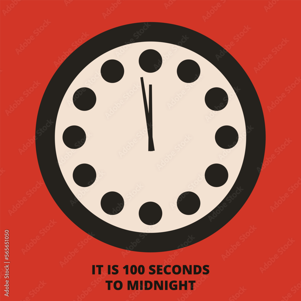 Doomsday clock in flat style. Vector illustration Doomsday clock in flat style. Vector illustration