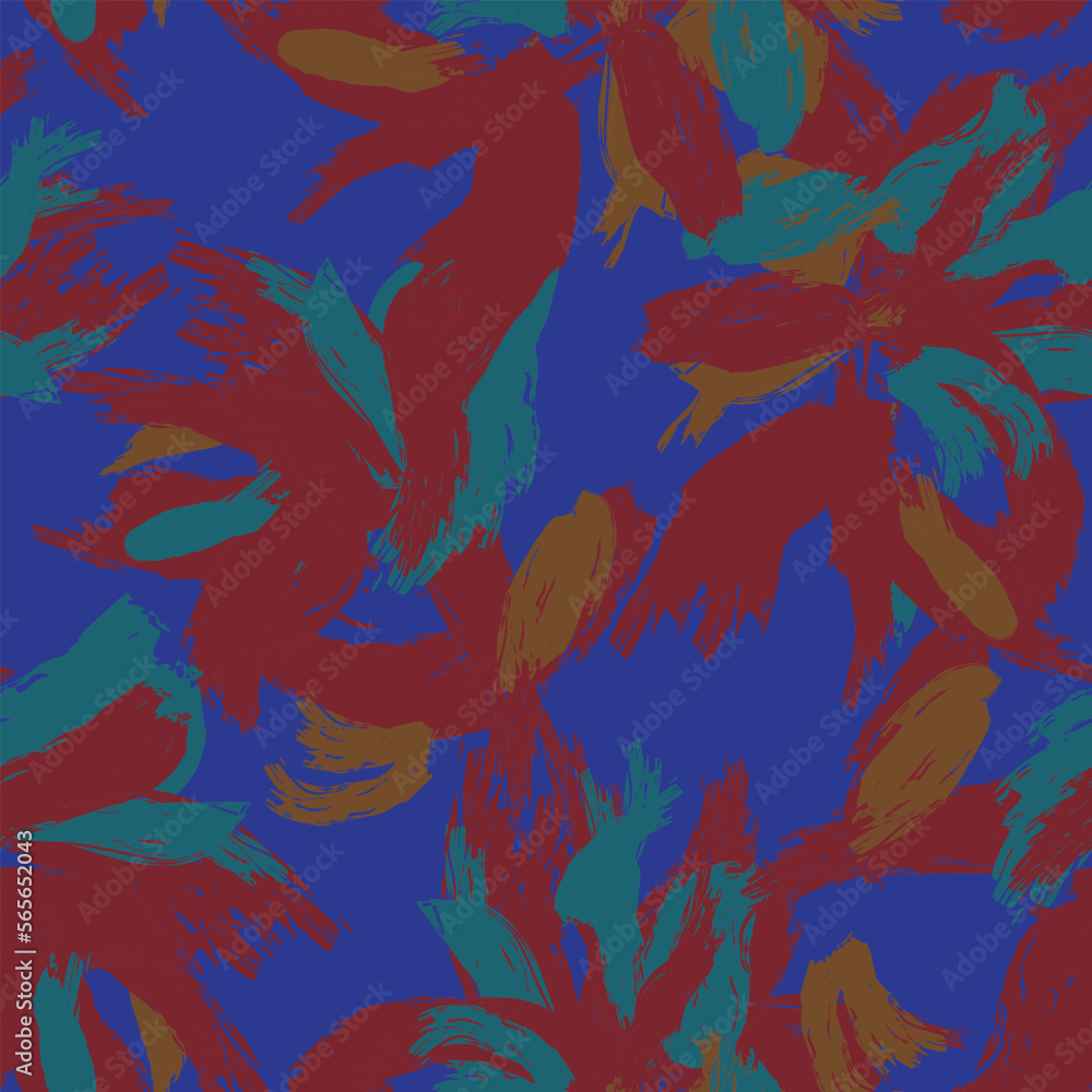 Floral Brush strokes Seamless Pattern Design Floral Brush strokes Seamless Pattern Design