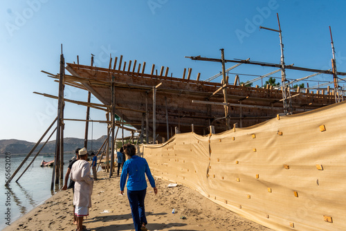 Fototapeta boat construction in oman 