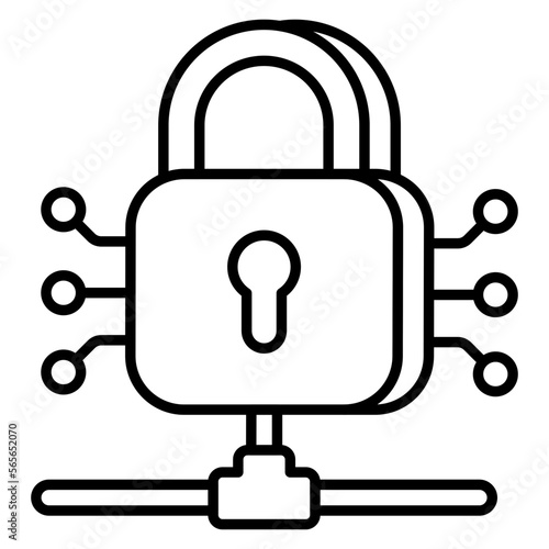 A linear design icon of encryption 