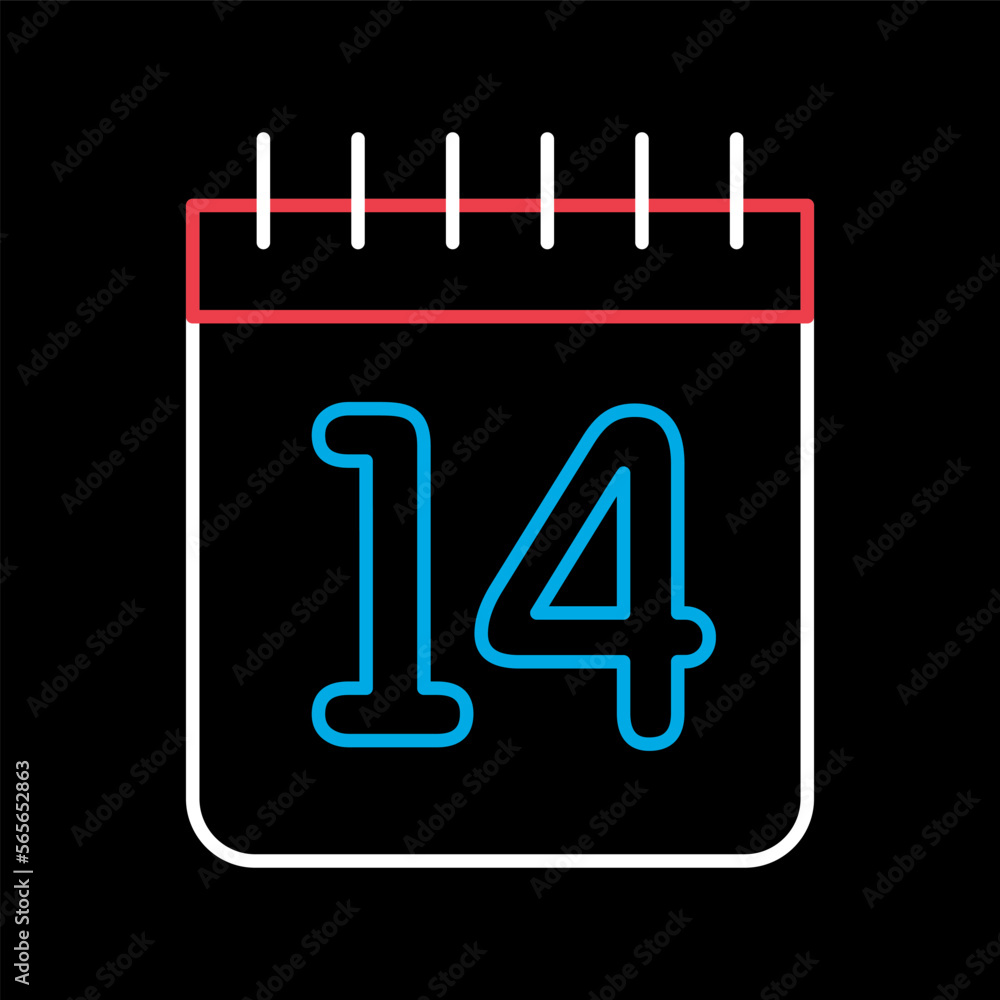 14 February, Valentine Day vector icon 14 February, Valentine Day vector icon