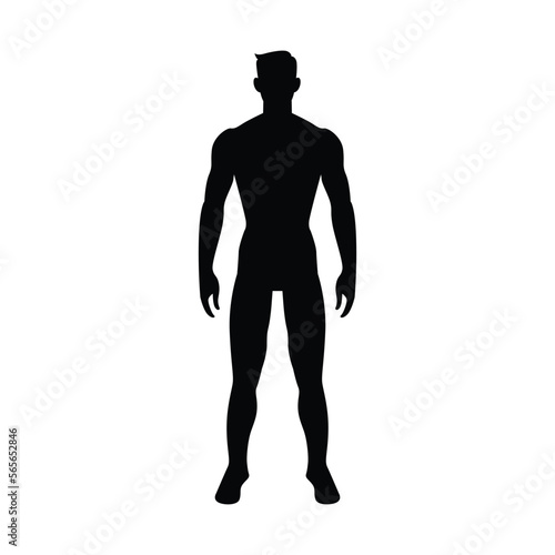 Exhausted silhouette of man. Consequences of long illness and metabolic disorders with anorexia and poor vector nutrition