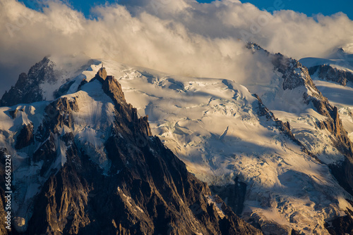 Crevasses of Mont-Blanc, French alps, Chamonix-Mont-Blanc, Haute-Savoie, France photo