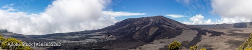 Reunion Island - Piton de la Fournaise volcano : Panoramic view of the volcano