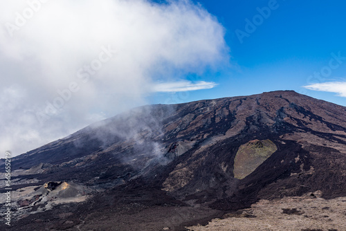 Reunion Island - Piton de la Fournaise volcano and Piton Jacob crater