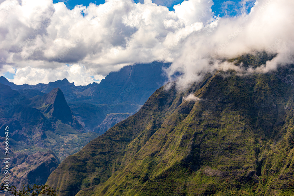 Reunion Island - Scenic view of Mafate cirque Reunion Island - Scenic view of Mafate cirque