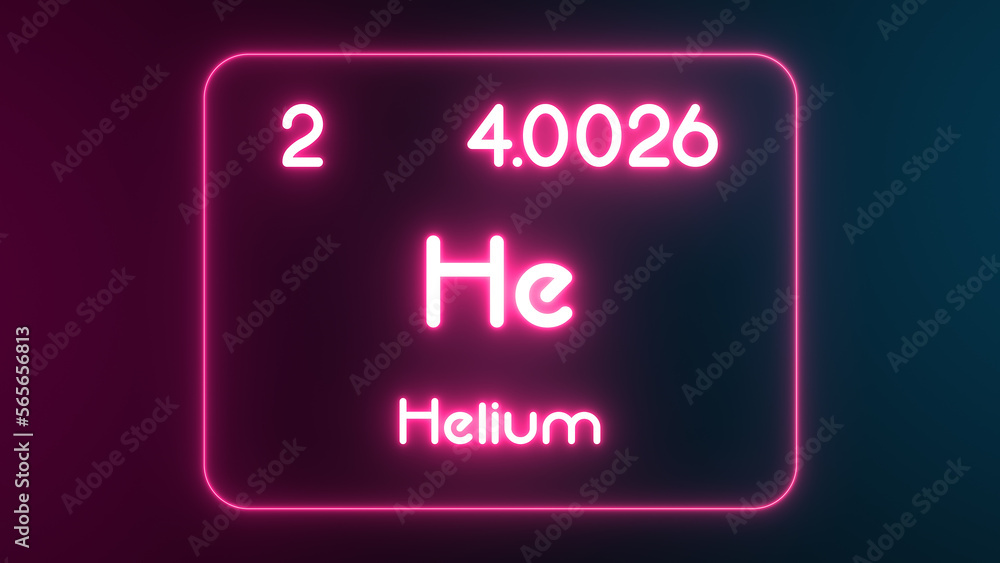 Modern periodic table Helium element neon text Illustration