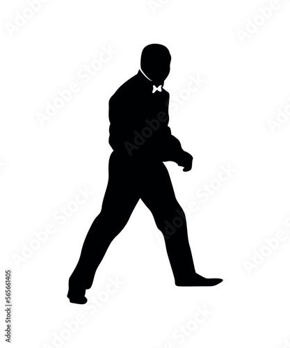 Black silhouette of referee.