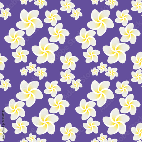 Motif fleur blanche exotique sans couture all over répété sur toute la surface, seamless pattern vector 320x320 mm background mauve Textile, Affiche, Poster, décoration