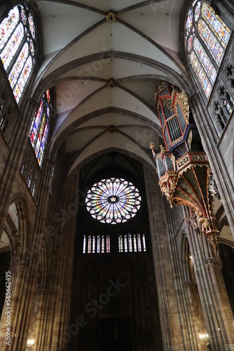Inside the Cathedral of Strasbourg in France