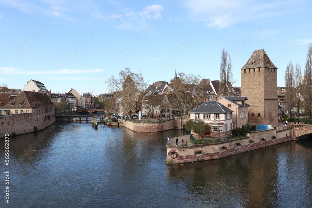 The medieval bridge Ponts Couverts in Strasbourg, France The medieval bridge Ponts Couverts in Strasbourg, France