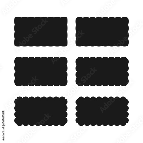 Scallop Edge Rectangle Shapes Icon Set