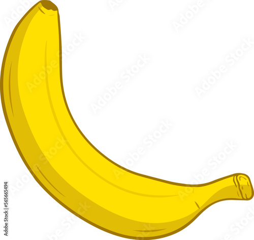 Illustration of ripe banana in bright colors.