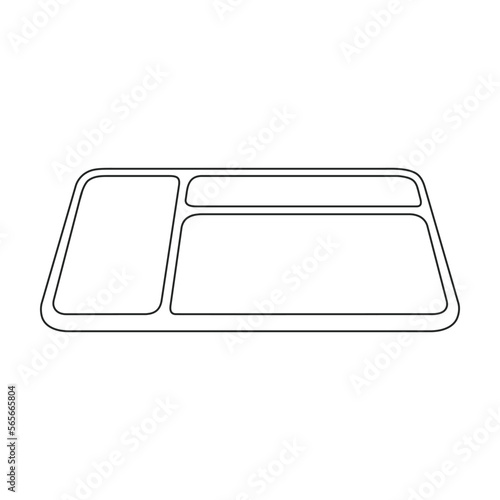Tray for food vector outline icon. Vector illustration tray for food on white background. Isolated outline illustration icon of salver.