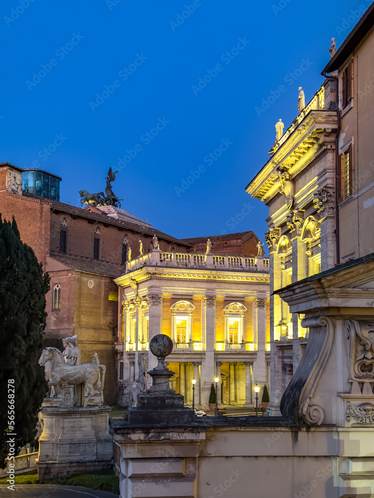 The Capitoline by night (detail) - Rome