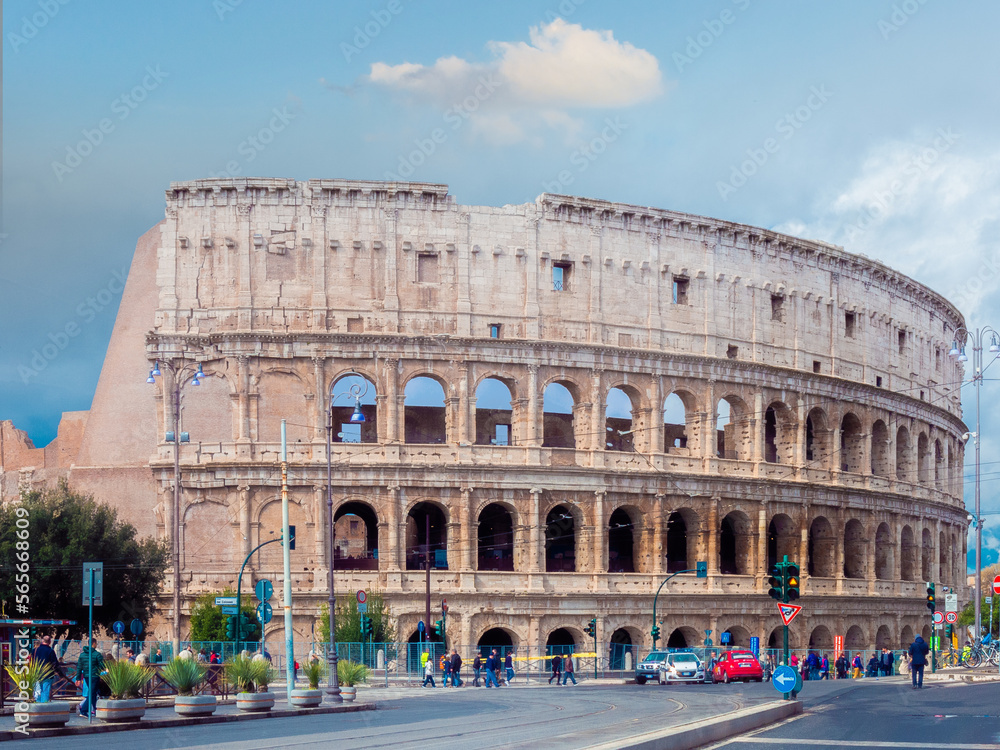 The coliseum with blue sky - Rome