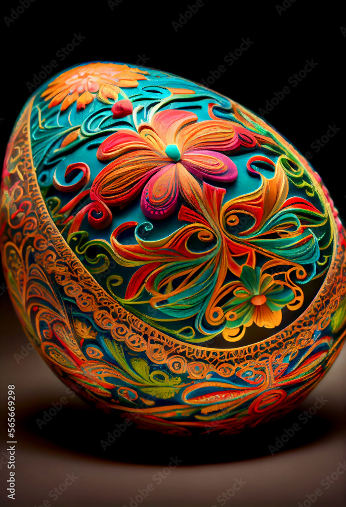Generative AI abstract render of artsy easter eggs Generative AI abstract render of artsy easter eggs
