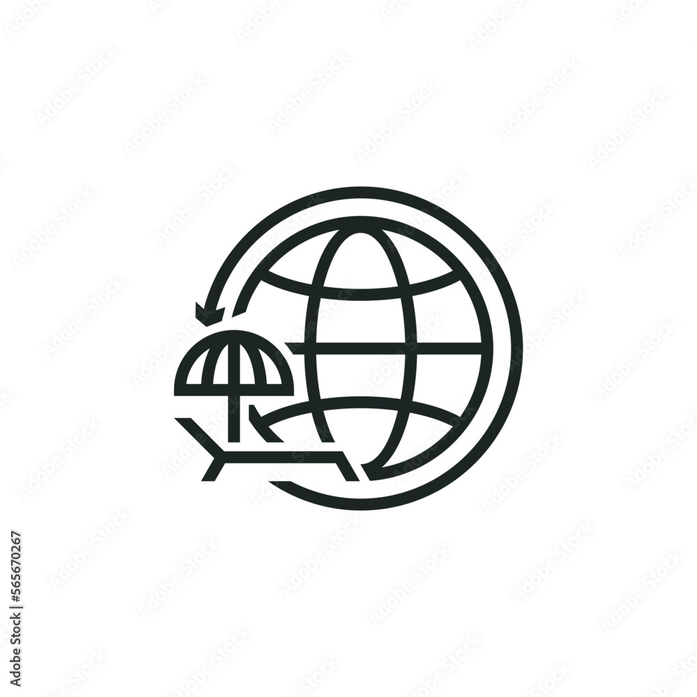 Vacation around the world icon isolated on white background Vacation around the world icon isolated on white background