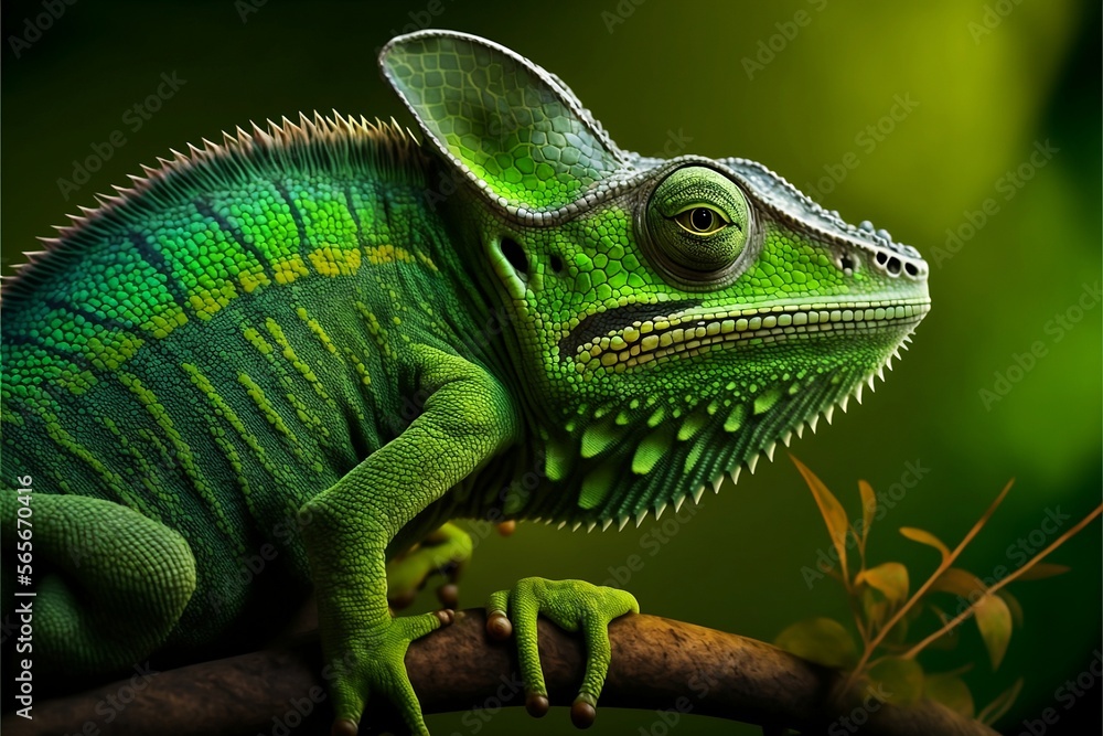 Obraz premium Chameleon Close Up. Ai