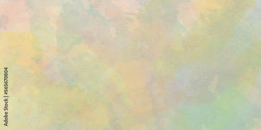 Abstract watercolor background with stains, soft and pastel watercolor paper texture with smoke and splashes, watercolor background for any decorative and creative design.	
