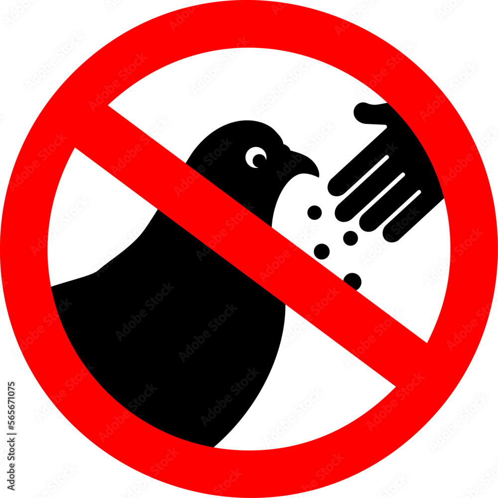 Please do not feed the birds vector sign